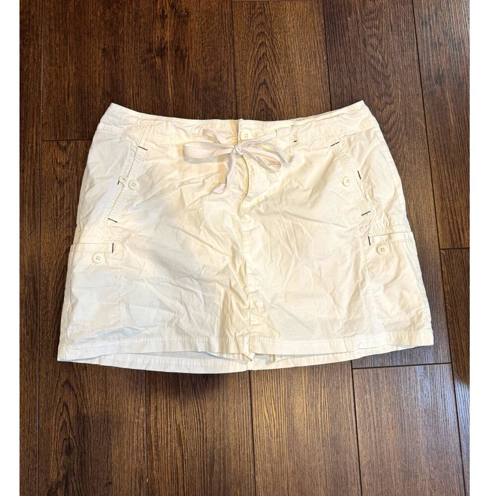 Lane Bryant white cotton blend stretch cargo skort size 18 summer pickle ball